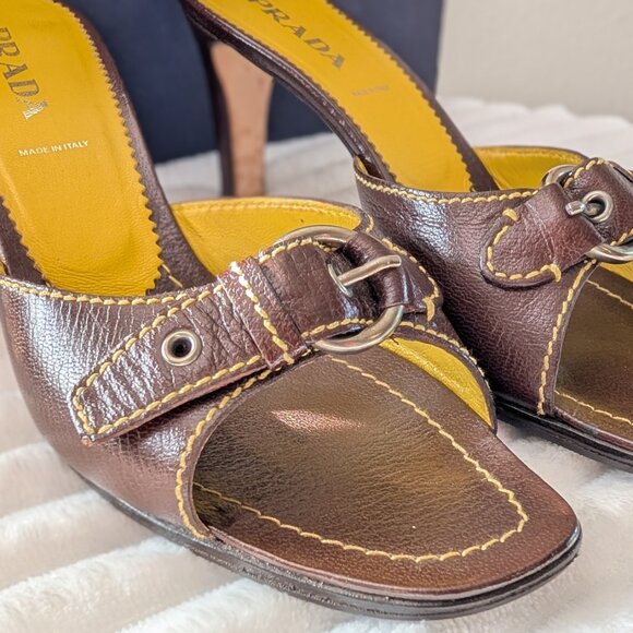 Prada Leather Sandals 37.5 - Picture 6 of 7